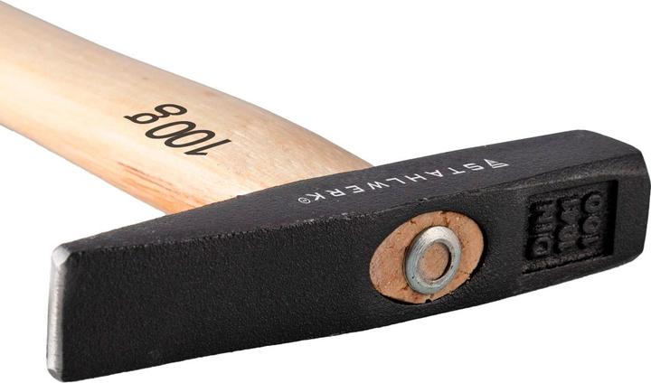 Produktbild Stahlwerk 3 x Hammer Schlosserhammer 100g robuster Stahlkopf, Griff aus Hickory (100 g)