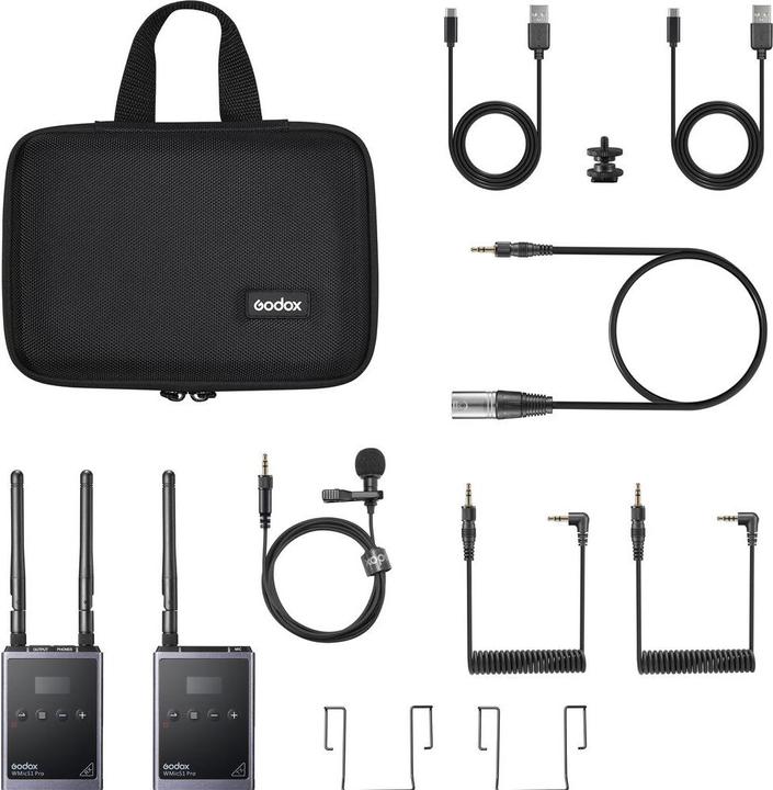 Godox Draadloze Omni Lavalier-Mic TYPE-C Poort (5V) voor camera-aansluiting.
