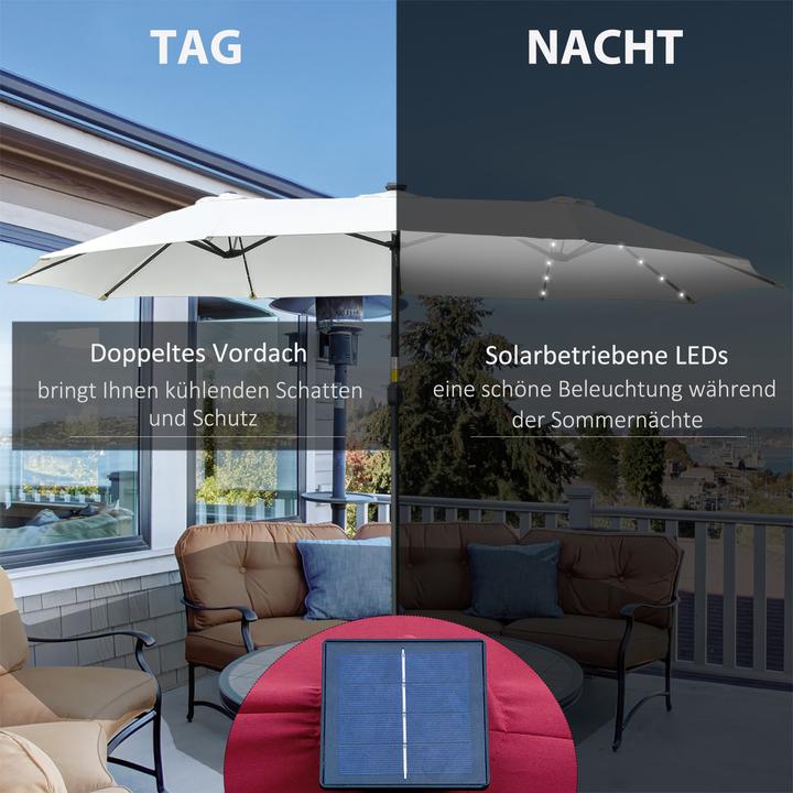 Produktbild Outsunny Sonnenschirm mit Solar-LED-Leuchte (2.65 m)