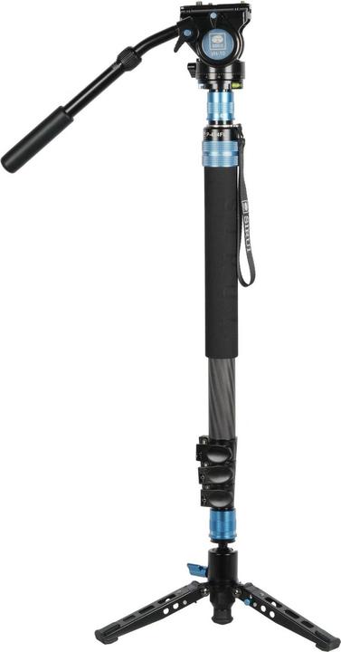 Image du produit Sirui P-424FL Monopode en fibre de carbone avec pied et rotule vidéo VH-10 (Métal, Carbone)