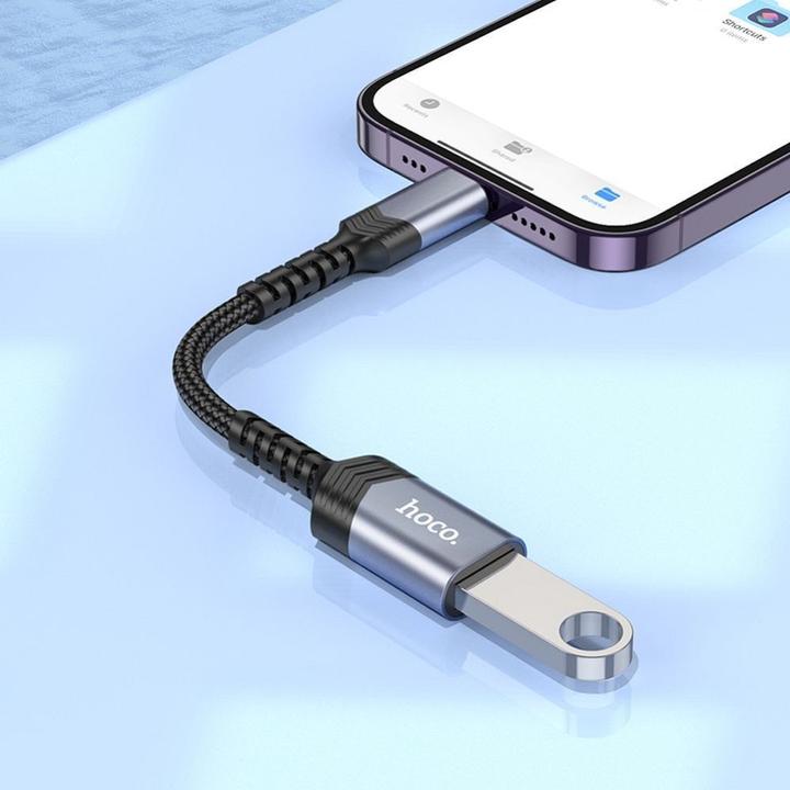 Image du produit Hoco Cable adapter iPhone Lightning 8-pin (male) to USB (female) 3.0 UA24 black (USB 3.0)