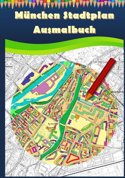 Produktbild München Stadtplan Ausmalbuch