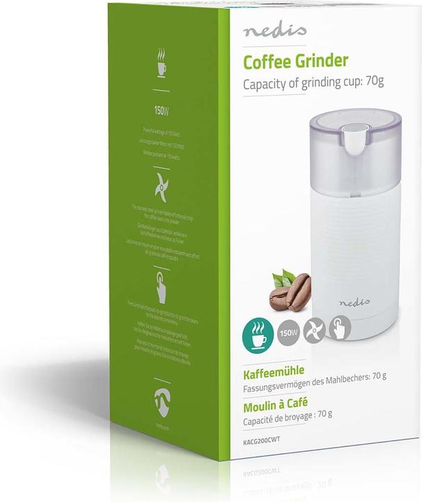 Actual product image Nedis Coffee Grinder 70 g 150 W White (EU plug)