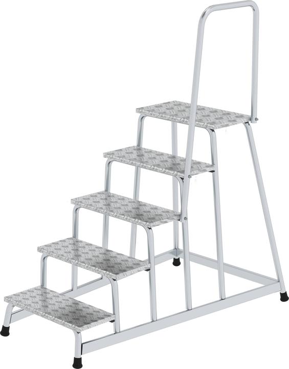 Munk Escabeau de travail fixe avec main courante 5 marches (Échafaudages, 139 cm)
