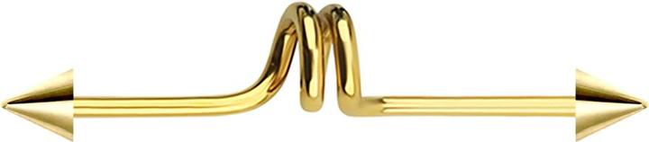 Image du produit Star Piercing Barbell plaqué or twister avec deux cônes (sans laiton)