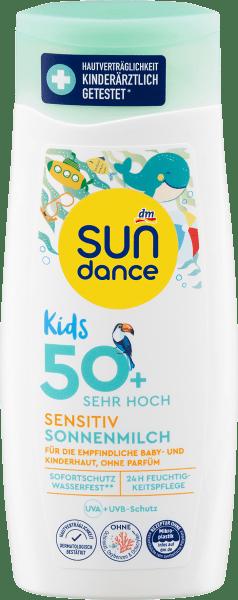 dm Sundance Sonnenmilch Kids sensitiv (Sonnenmilch, SPF 50+, 200 ml)