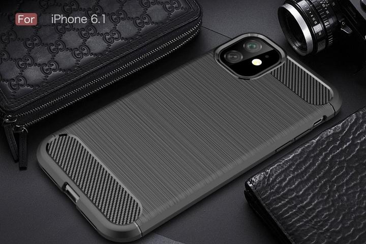 Image du produit Screenguard Apple iPhone 11 Étui en carbone brossé TPU souple (Apple iPhone 11)