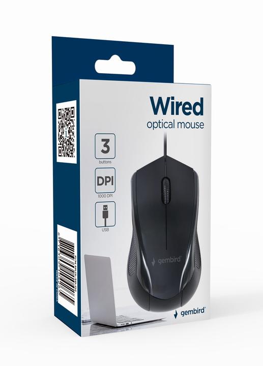 Produktbild Gembird MUS-3B-02 Maus Beidhändig USB Typ-A Optisch 1000 DPI (Kabelgebunden)