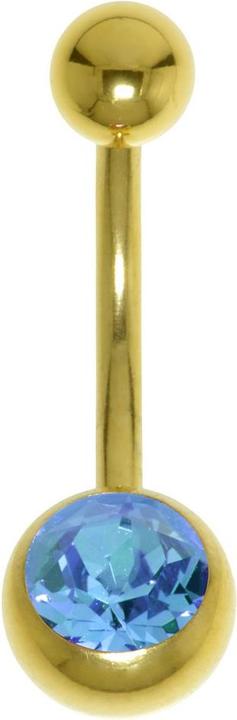 Bijouteria Bauchpiercing (PVD Beschichtung (goldfarbig), Chirurgenstahl 316L, Premium Kristall)