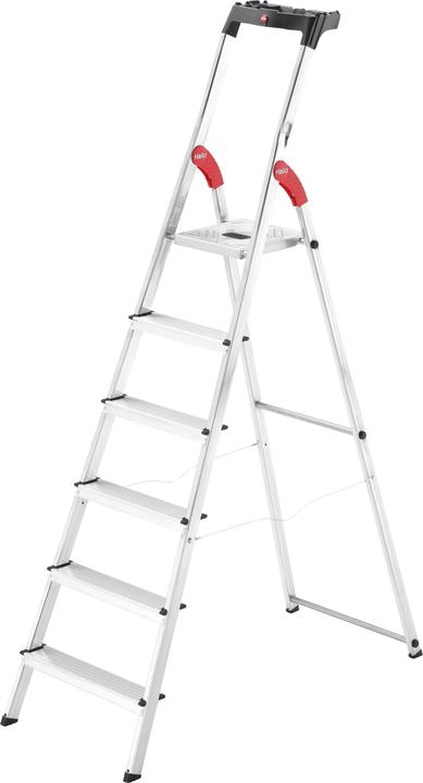 Produktbild Hailo L60 StandardLine, Alu-Sicherheits-Stehleiter, 6 Stufen (Stehleiter, 128 cm)