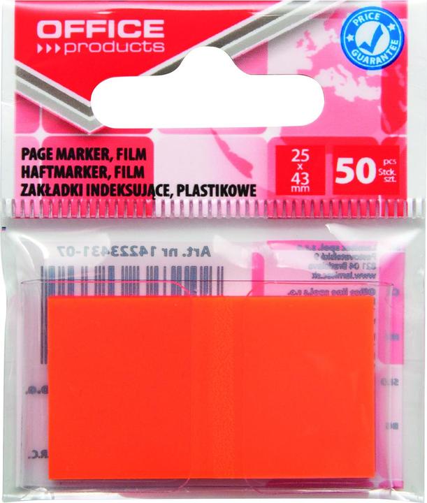 Actual product image Office Products Filing index, pp, 25x43 mm, 50 registers, polybag, orange