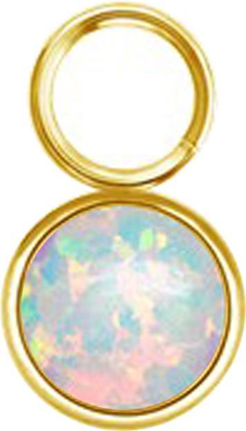 Star Piercing Anhänger vergoldet ein Opal weiss (ohne Messing, Chirurgenstahl 316L)
