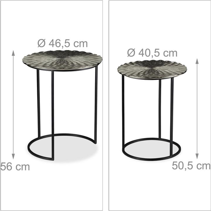 Actual product image Relaxdays Nesting Table Set of 2, Retro Design (Ø 46.5 x 56 cm)