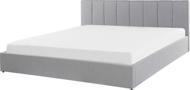 Actual product image Beliani Light grey upholstered bed with folding bed base 180 x 200 cm DREUX (180 x 200 cm)