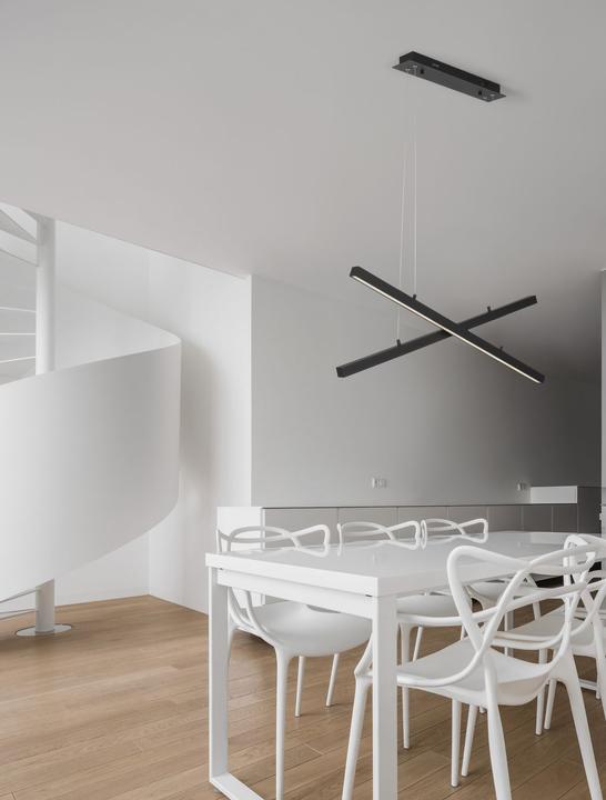Produktbild Nova Luce X-LINE LED Pendelleuchte Schwarz 40W Warmweiss 100x8x120cm dimmbar 9060920