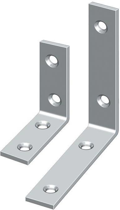 Hohage Bastlerwinkel Länge 30 mm Breite 10 mm Stärke 1,8 mm Stahl galvanisch gelb verzinkt schmal (50 Stk.)