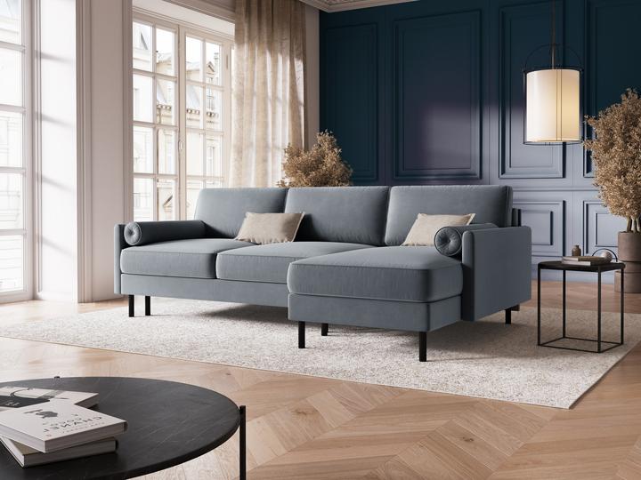 Actual product image Micadoni Velvet Right Corner Sofa With Bed Function And Box, "Scott", 5 Seats, 212x142x87Made in Europe (Corner sofa)