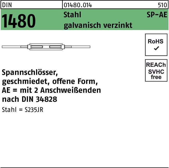 Productafbeelding Spanschroef DIN 1480 open w.2-laseinden SP-AE M 30 staal elektrolytisch verzinkt...