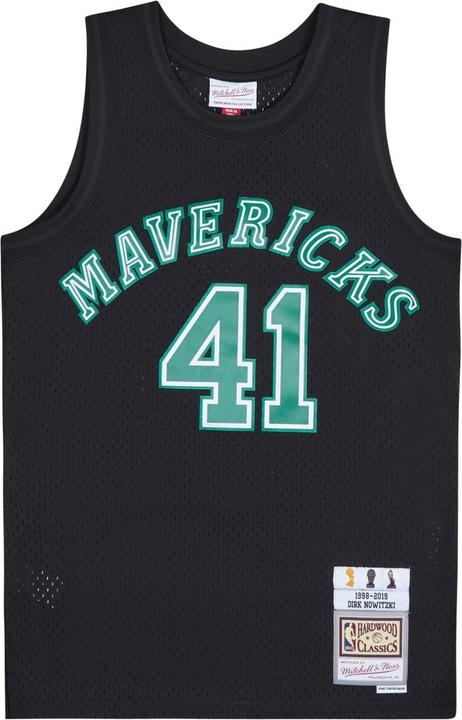 Mitchell & Ness NBA Dallas Mavericks Dirk Nowitzki Black Team Color Swingman Trikot Herren (M)