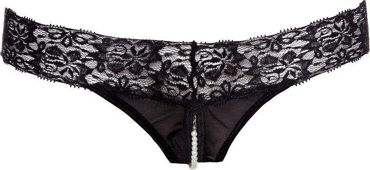 Image du produit Christine Le Duc String perle avec entrejambe ouverte Pia - Noir (S/M)