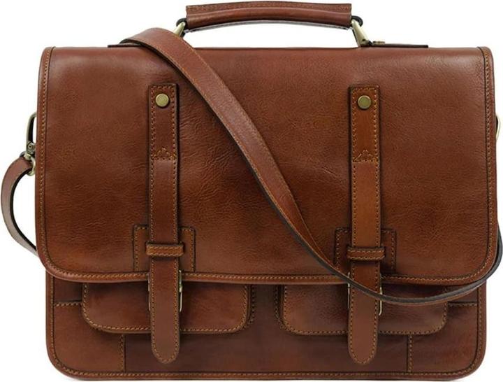 Immagine prodotto Only-Bags.Store Zaino a valigetta in pelle opaca marrone cognac