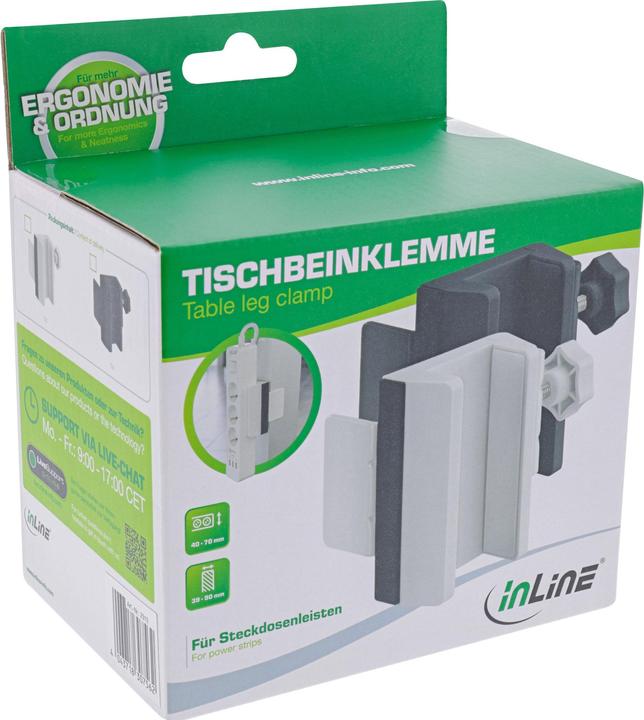 Produktbild InLine Halter für Steckdosenleiste - Schwarz