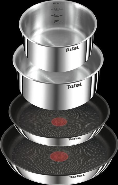 Produktbild Tefal Ingenio Emotion 5-teiliges Set - L897S5 (28 cm, Pfannenset + Topfset, Bratpfanne, Stielkasserolle, Edelstahl)