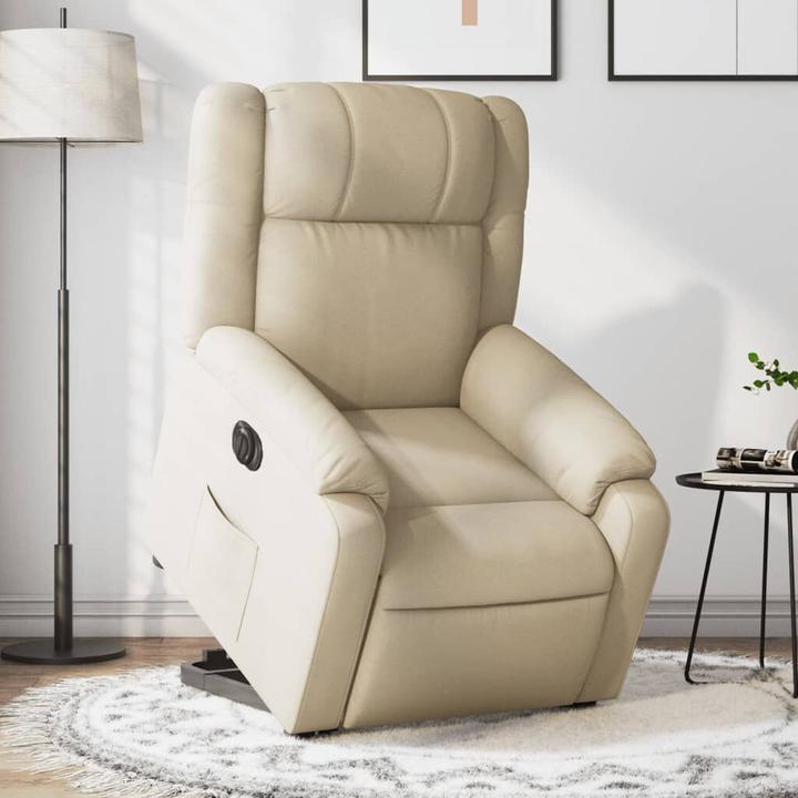 Produktbild VidaXL Relaxsessel mit Aufstehhilfe Elektrisch Fernsehsessel Sessel Creme Stoff