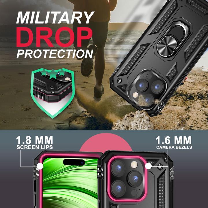 Immagine prodotto Nalia Coperchio ad anello antiurto in stile militare (Apple iPhone 14 Pro Max)