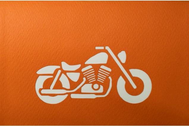 Produktbild Hervorragend 3D Pop-up Karte Harley Davidson orange (1 Stk.)