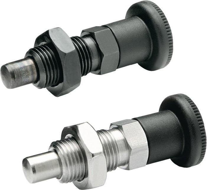 Produktbild Ganter Rastbolzen GN 817 d1 10 mm d2 M 16 x 1,5 mm l1 12 mm Stahl, ohne Rastsperre, mit Kontermutter (Türknopf)