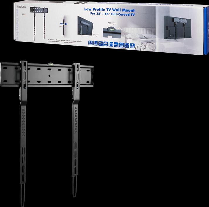 Actual product image LogiLink Mounting kit (wall plate, 2 mounting brackets) for LCD TV / curved LCD TV (narrow) (Wall, 65", 40 kg)