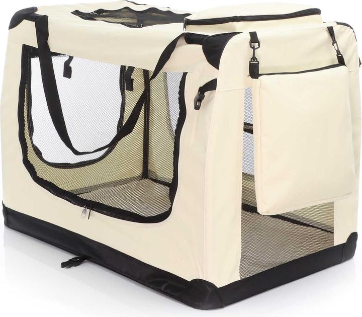 Actual product image Wiltec Fudajo Transport Box XXXL Foldable Beige 100x69x69cm Dog Box Travel Box Cat Box (Dog, Foldable)