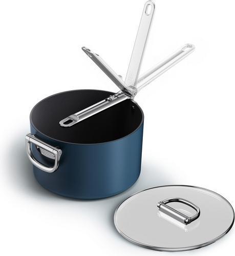 Actual product image Joseph Joseph Space saucepan retractable handle with lid D23cm (23 cm, Saucepan, Aluminium)