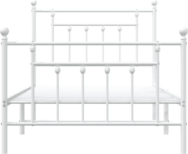 Produktbild VidaXL Bettgestell mit Kopf- und Fussteil Metall Weiss 100x190 (100 x 190 cm)