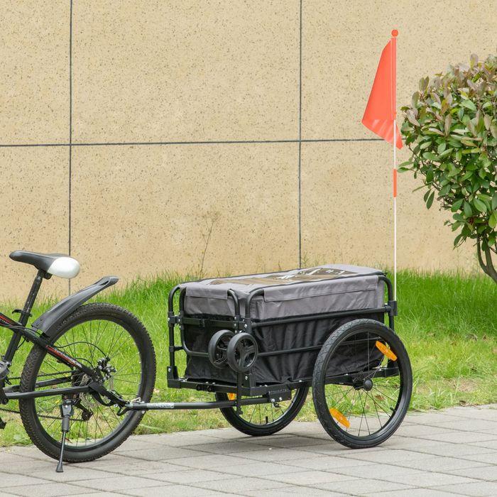 Produktbild Swisshandel24 2-in-1 Fahrradanhänger Lastenanhänger Transportanhänger für Fahrrad mit 20 Zoll-Luftreifen 40 kg Bel