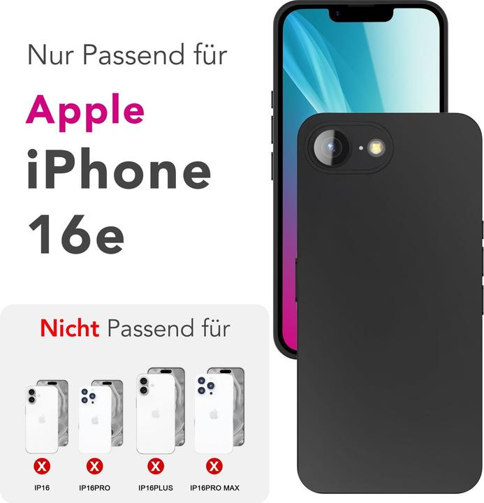 Immagine prodotto Nalia Strider - Blackout Look Cover - Ultradünne Silikon Hülle mit Staubschutz Kappen (Apple iPhone 16e)