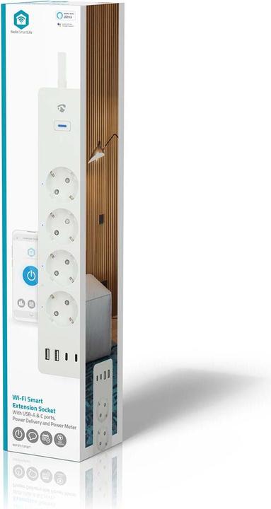 Produktbild Nedis SmartLife Power Strip Wi-Fi | Hybrid (CEE 7/7) / USB A / USB-C™ | 16 A | 3680 W | 2.00 m | 0 -