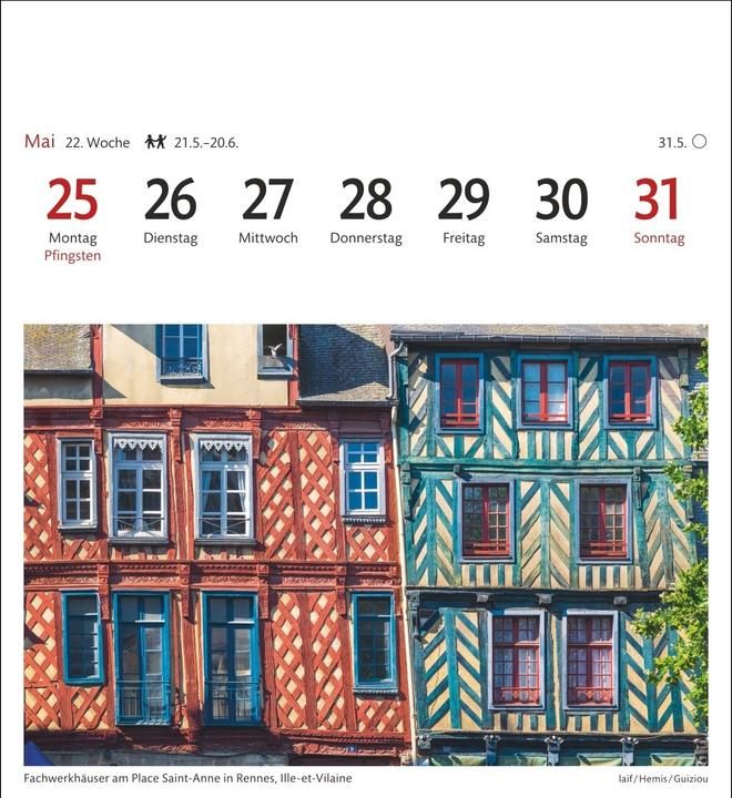 Produktbild Harenberg Bretagne & Normandie Sehnsuchtskalender 2026 - Wochenkalender mit 53 Postkarten (Deutsch)