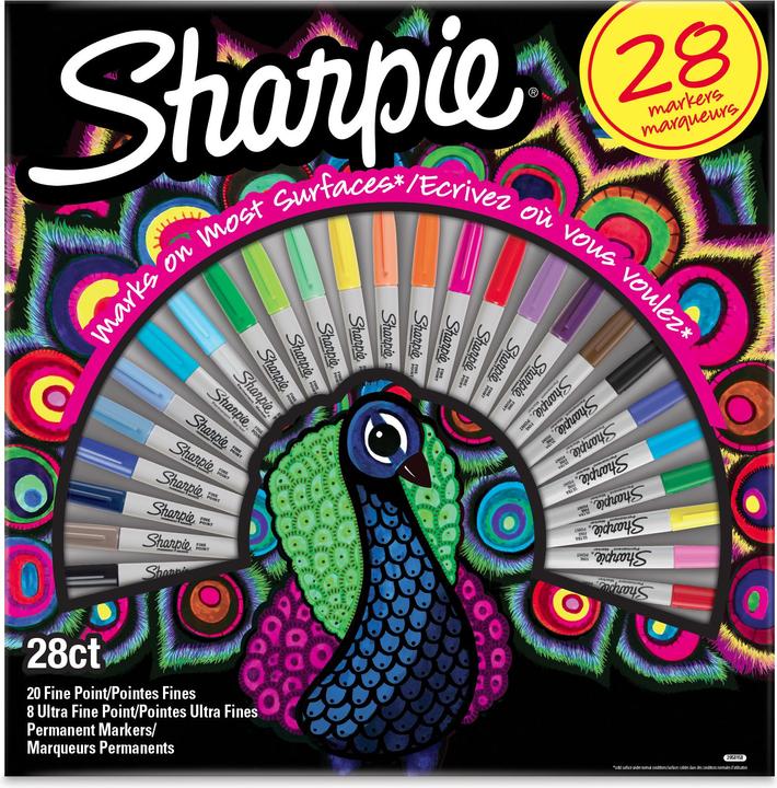 Produktbild Sharpie Permanent Marker Set ”Peacock” (Mehrfarbig, 1 mm, 28 x)