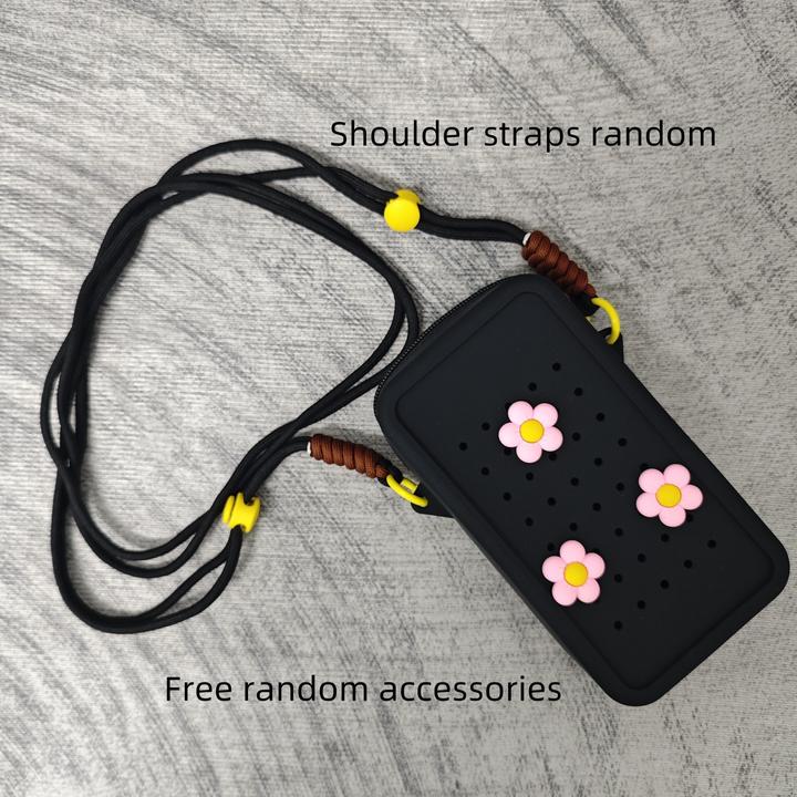 Only-Bags.Store Chic Silikon Keks-förmigen Crossbody Handytasche mit abnehmbarem Gurt - leicht, Zip-Verschluss