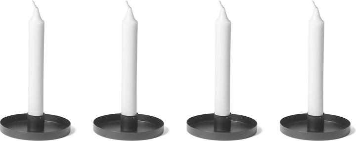 Actual product image Novaliv 2x Rod Candle Holder Round Metal Diameter 14cm Matt BLACK Candle Holder Table Candles (14 x 14 cm)