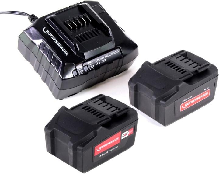 Actual product image Rothenberger ROMAX 4000 Basic Set Electro-hydraulic Press machine 18 V Li-Ion + 2x Batteries 4.0 Ah