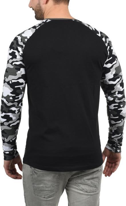Actual product image Solid Cajus Men's Camouflage Long Sleeve T-Shirt Top With Crew Neck Made Of 100% Cotton With Pattern (L)