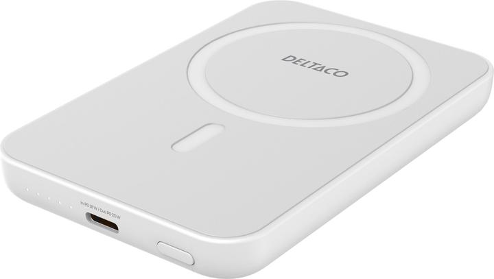 Deltaco Power Bank - 5000 mAh Powerbank - Hvid - 5000 mAh (5000 mAh, 20 W, 19250 Wh)