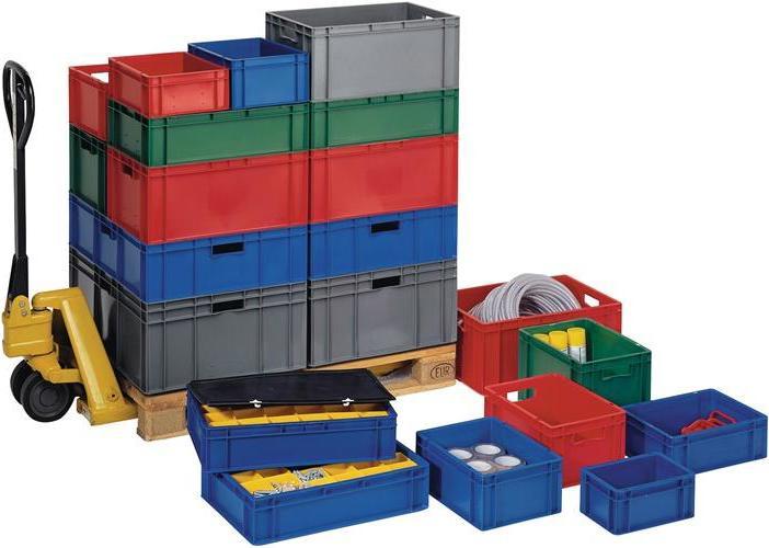 Produktbild LA-KA-PE Transportstapelbehälter L200xB100xH120mm blau PP Seitenwände geschlossen