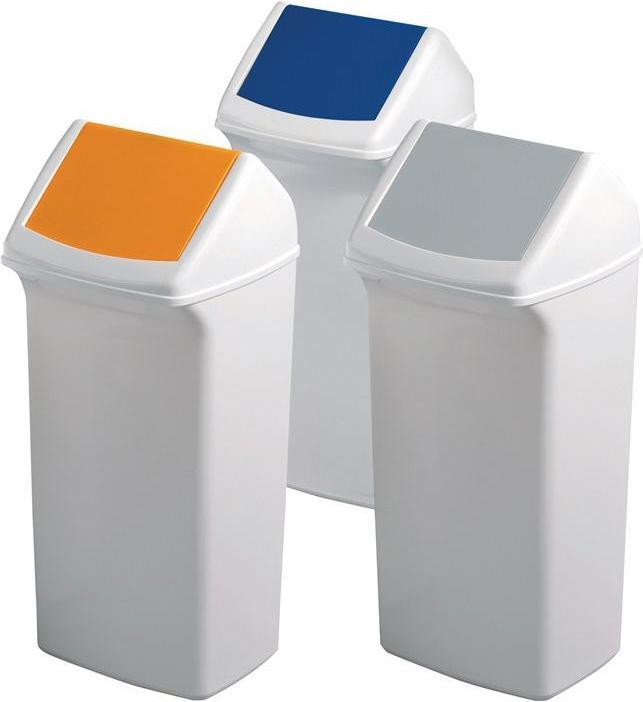 Actual product image Durable Recyclable waste bin 40 l H747xW320xD366mm white grey lid (40 l)