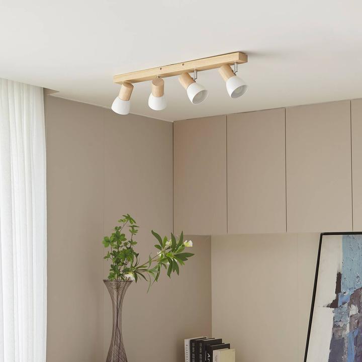 Produktbild Lindby Holz-Deckenlampe Thorin, vierflammig (E14)