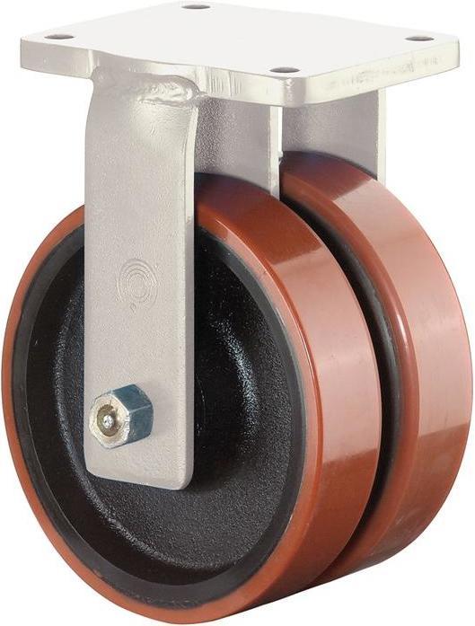Actual product image BS Rollen Heavy transport equipment castor 200 mm 2000 kg without brakes cast polyurethane brown 175 x 140 mm