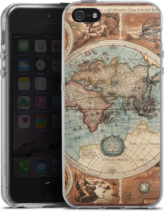 Actual product image DeinDesign Silikon Hülle für Apple iPhone 5s Handyhülle Case Smartphone Schutzhülle Landkarte Vintage (Apple iPhone 5s)